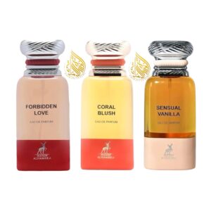 PACK TRIO AL HAMBRA - FORBIDDEN LOVE - CORAL BLUSH - SENSUAL VANILLA - 3 X 80 ml